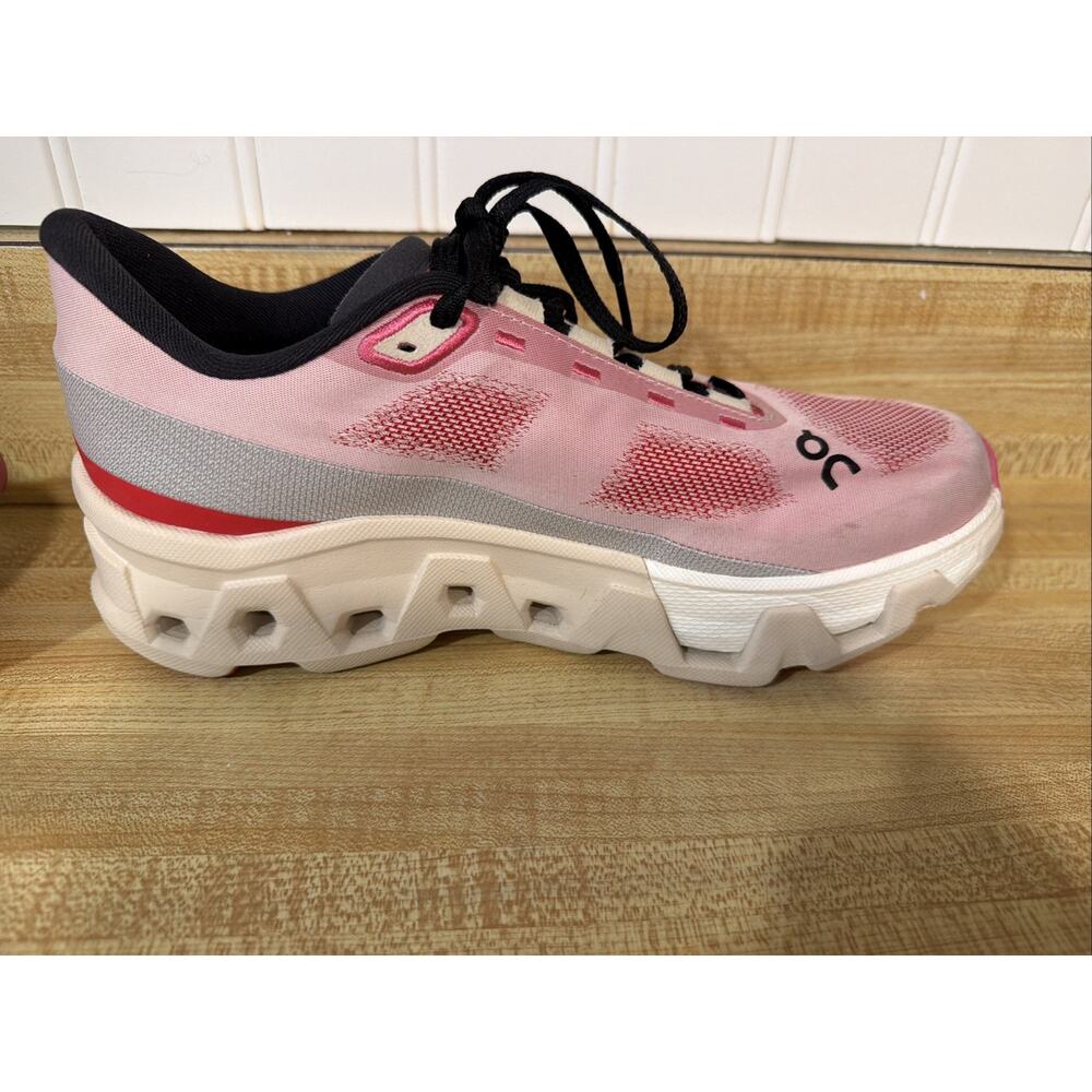 On Cloudmonster Hyper Pink Red Cream Running Shoes Sneakers Women's 7 Walking - Picture 6 of 14